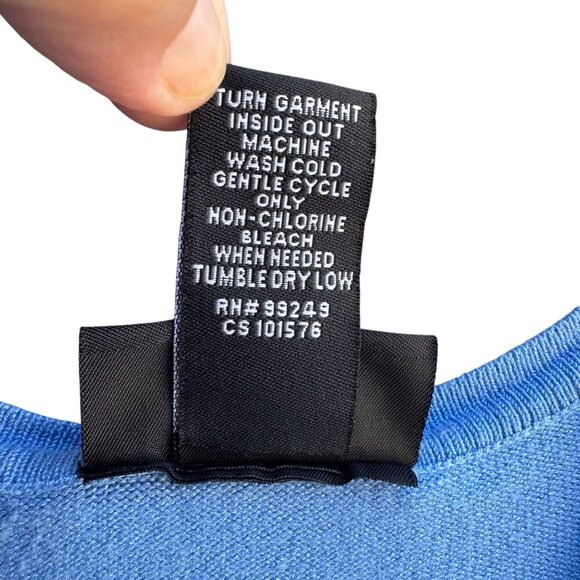 Maggie Barnes Womens Blue Button-Front Knit Beaded Long Sleeve Cardigan Sweater - Picture 9 of 9